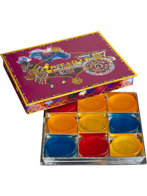 Ortigia Turquoise Assorted Box - 9 Glycerine Soaps